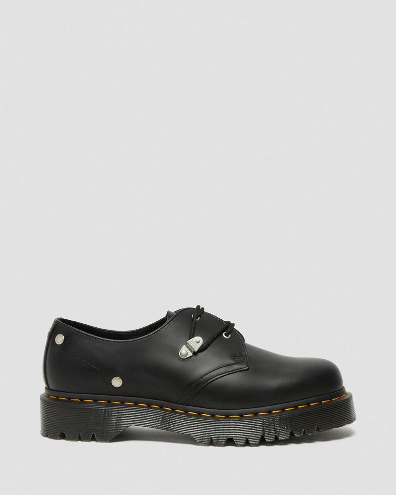 Dr Martens 1461 Bex Stud Læder Oxford Sko Dame Sort | DK 344UZG